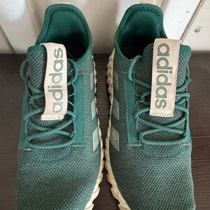 Adidas Green Sneakers with Mesh Upper and Sock-Like Fit